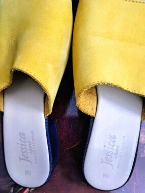 Vintage Jessica Sport Genuine Leather Slide Sandals Made in Italy Size 8M